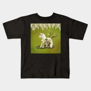 Wonderful unicorn with little fairy Kids T-Shirt